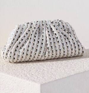NEW SHIRALEAH women's salerno clutch bag in ivory